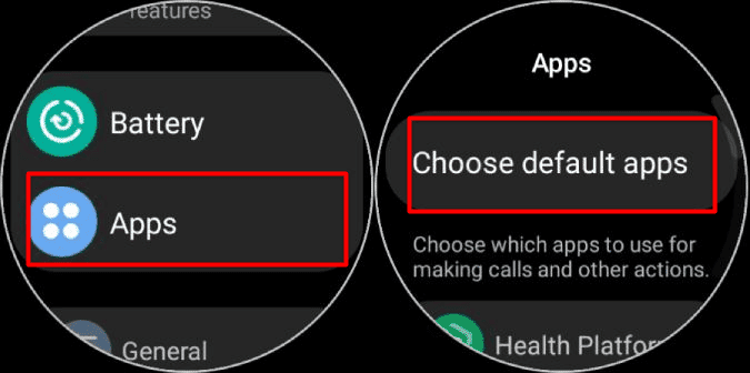 choose-default-apps-Galaxy-Watch كيفية إعداد Google Assistant على Samsung Galaxy Watch