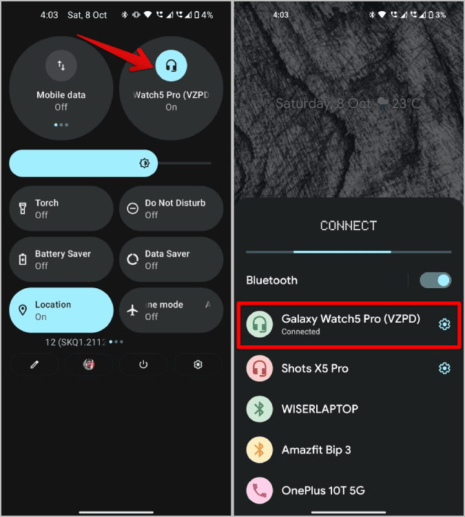 connected-to-Galaxy-Watch-by-bluetooth كيفية استخدام Samsung Galaxy Watch للعثور على هاتفي والعكس بالعكس