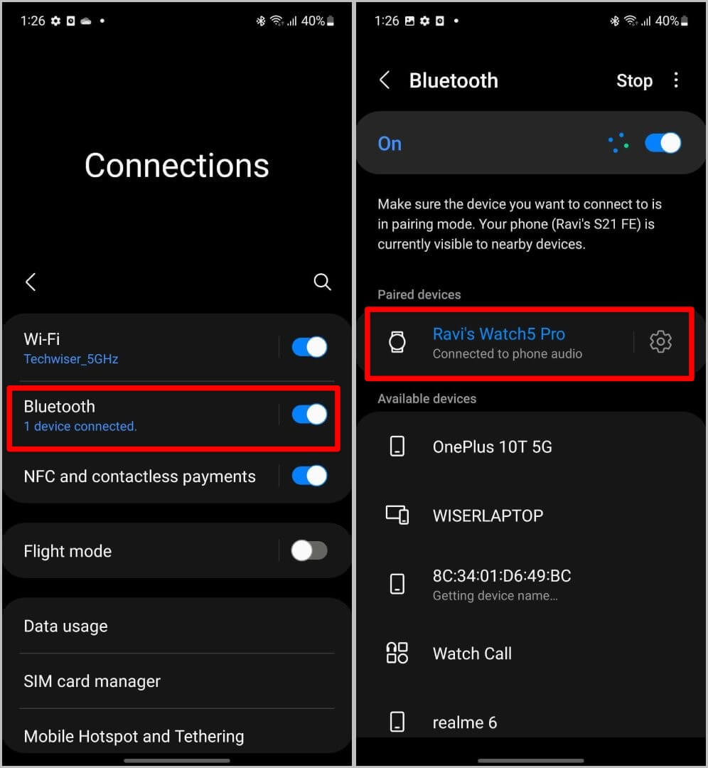 connecting-to-Galaxy-Watch-from-phone-996x1080 كيفية استخدام خرائط Google على Samsung Galaxy Watch 4 و 5