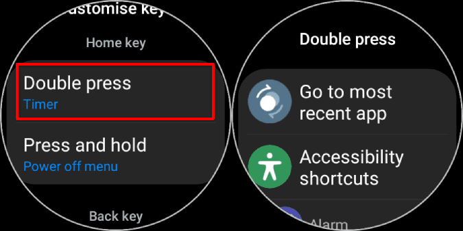 customizing-double-press-home-key-action-on-Galaxy-watch طريقتان لتخصيص الأزرار على Samsung Galaxy Watch 5 و 5 Pro