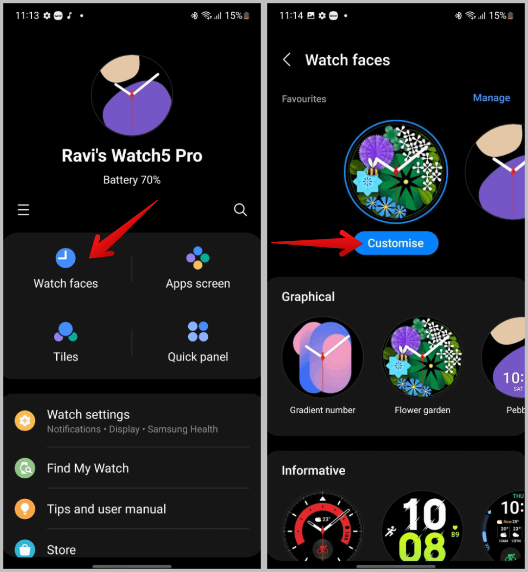 customizing-the-watch-face-on-Galaxy-Watch-from-Galaxy-Wearable-app كيفية تخصيص وجه الساعة على Samsung Galaxy Watch