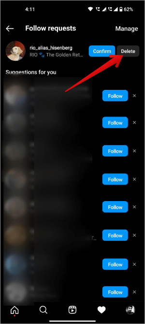 delete-request ماذا يحدث عندما تجعل حساب Instagram الخاص بك عامًا أو خاصًا