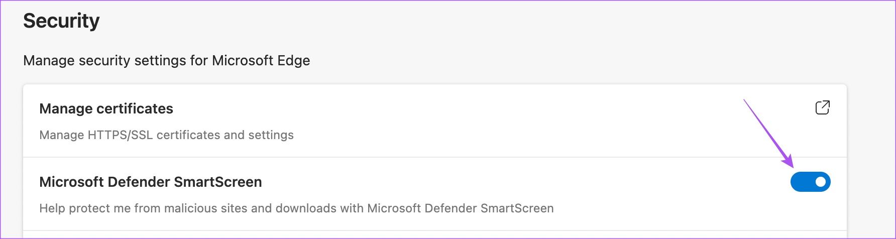disable microsofشبشبشبشt defender smartscreen microsft edge 1784x476 - أفضل 7 إصلاحات لاستخدام وحدة المعالجة المركزية بنسبة 100٪ في Microsoft Edge على Mac