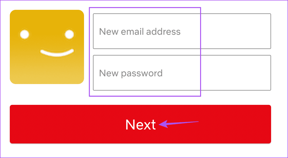 enter-new-email-profile-transfer-netflix كيفية نقل ملف تعريفك لـ Netflix إلى حساب جديد