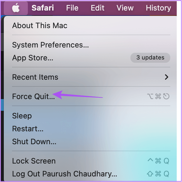 force-quit-apple-logo-mac أفضل 5 إصلاحات لعدم عمل مكالمات فيديو Telegram لسطح المكتب على نظام Mac