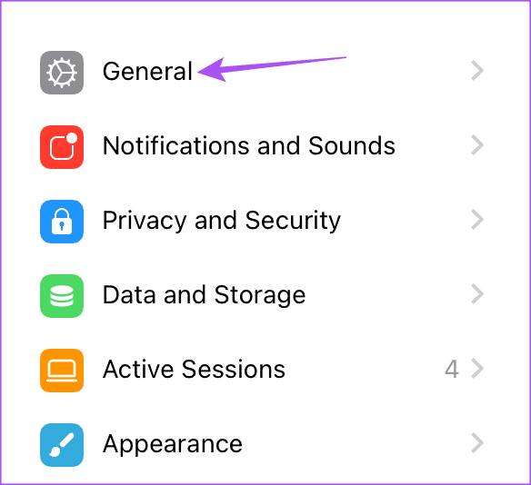 general-settings-telegram أفضل 5 إصلاحات لعدم عمل مكالمات فيديو Telegram لسطح المكتب على نظام Mac
