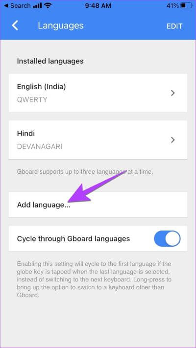 iPhone-Gboard-Languages-Add-400x711 كيفية تغيير لغة الكتابة في WhatsApp على Android و iPhone