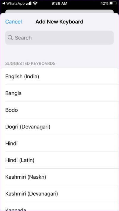 iPhone-Keyboard-Apple-New-Language-576x1024-1-400x711 كيفية تغيير لغة الكتابة في WhatsApp على Android و iPhone