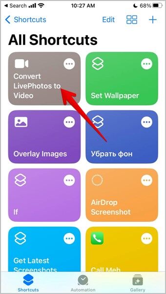 iPhone-Live-Video-Run-Shortcut-340x602 كيفية حفظ Live Photos كفيديو على iPhone (بما في ذلك iOS 16)
