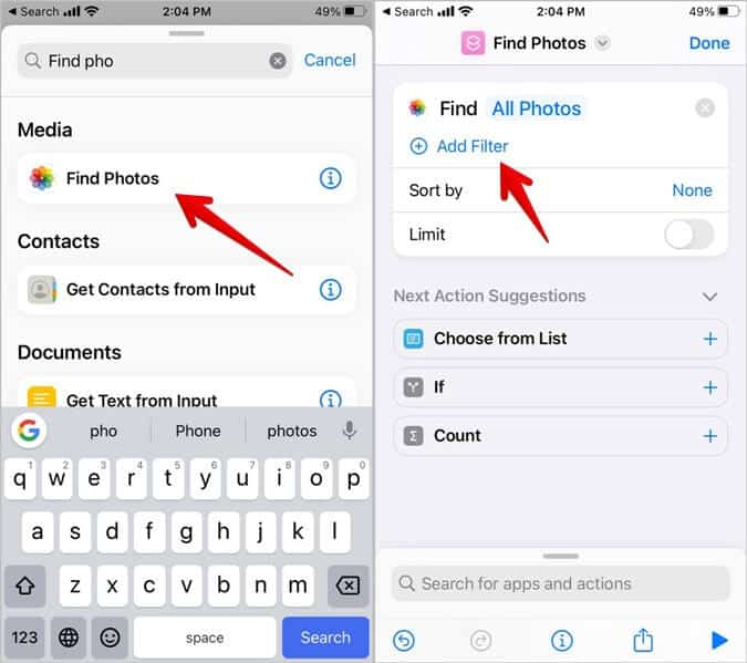 iPhone-Shortcut-Add-Photos-675x599 3 طرق لتغيير خلفية الشاشة تلقائيًا على iPhone