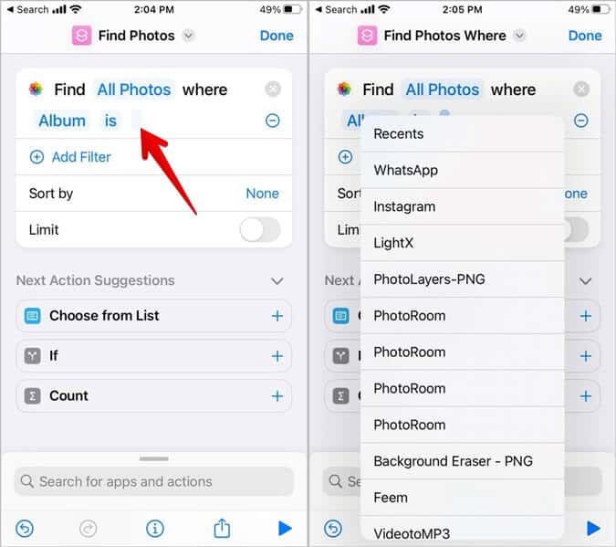 iPhone-Shortcut-Add-Photos-Album-675x599 3 طرق لتغيير خلفية الشاشة تلقائيًا على iPhone