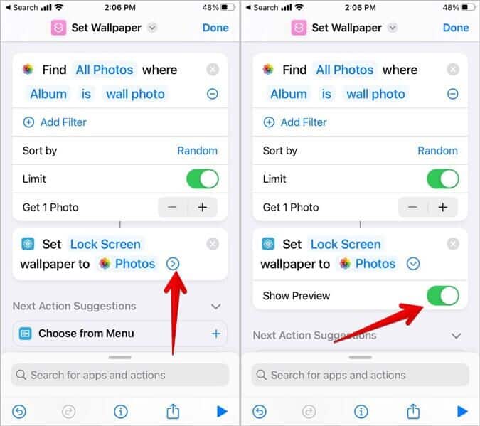 iPhone-Shortcut-Photos-Set-Wallpaper-Preview-675x599 3 طرق لتغيير خلفية الشاشة تلقائيًا على iPhone