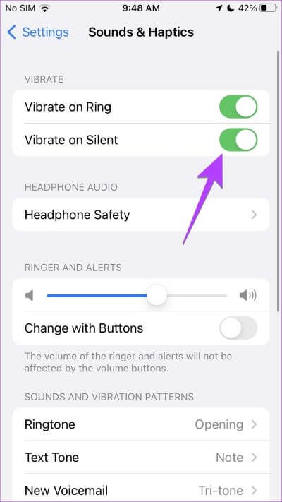 iPhone-iOS-15-Sounds-Enable-Vibration-Silent-Mode-400x711 كيفية جعل iPhone يهتز أو لا يهتز في الوضع الصامت (يشمل iOS 16)