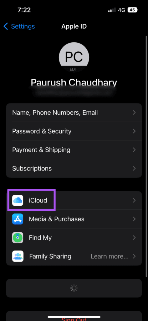 icloud-settings-iphone-473x1024-1 أفضل 5 طرق لإصلاح عدم تسجيل الصوت في تطبيق Voice Memos على iPhone