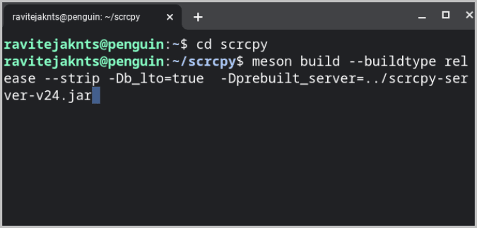 installing-scrcpy-server 4 طرق لعكس هاتف Android على Chromebook