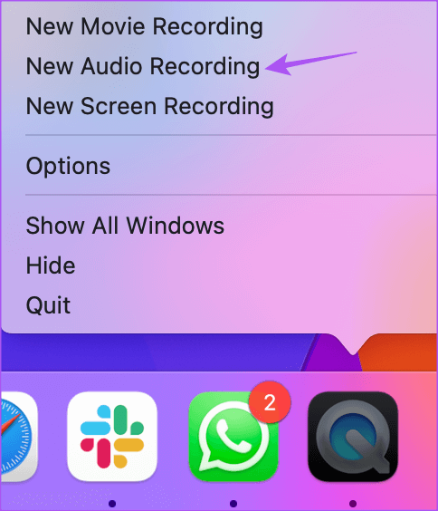 new-audio-recording-quick-time-player-mac أفضل 8 إصلاحات لعدم عمل تسجيل في Voice Memos على Mac