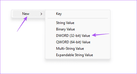 new-dword-32-bit-windows-registry أفضل 3 طرق لتمكين السحب والإفلات للملفات على Windows 11