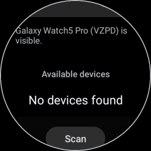 no-bluetooth-devices-found-Galaxy-Watch كيفية استخدام Samsung Galaxy Watch للعثور على هاتفي والعكس بالعكس