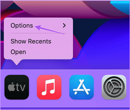 options-right-click-app-on-dock-mac كيفية استخدام Spaces على نظام Mac