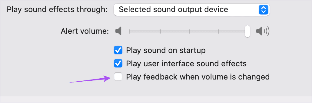 play-feedback-when-volume-is-changed-mac أفضل 8 إصلاحات لعدم عمل تسجيل في Voice Memos على Mac