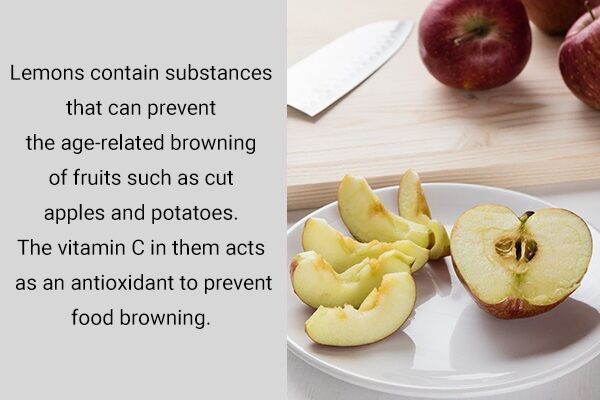prevent browning of foods lemons hacks 600x400 - 10 نصائح لاستعمال الليمون للطبخ والتنظيف واستخدامات التجميل