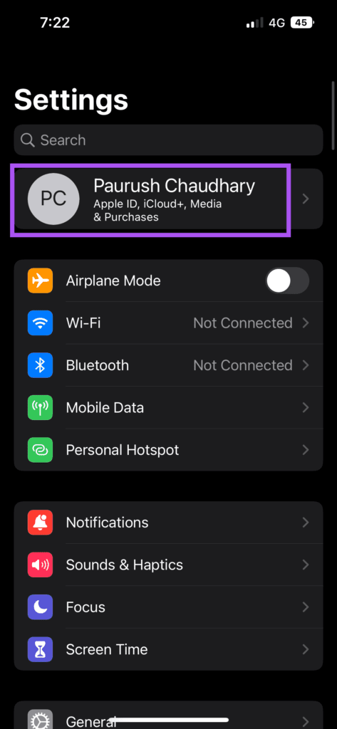 profile-name-settings-iphone-3-473x1024-1 أفضل 5 طرق لإصلاح عدم تسجيل الصوت في تطبيق Voice Memos على iPhone