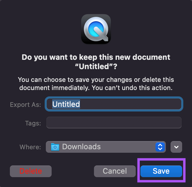 save-quick-time-player-audio-mac أفضل 8 إصلاحات لعدم عمل تسجيل في Voice Memos على Mac