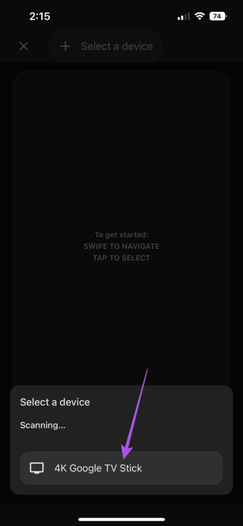 select-google-tv-device-google-tv-app-iphone-473x1024-1 كيفية استخدام iPhone كجهاز تحكم لـ Google TV
