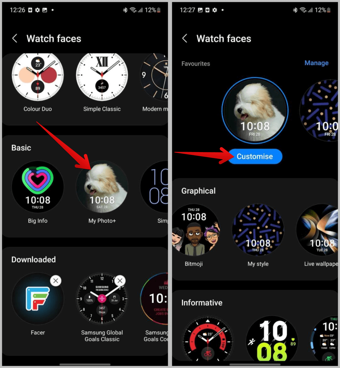 setting-your-photo-as-watch-face-on-galaxy-Watch كيفية تخصيص وجه الساعة على Samsung Galaxy Watch