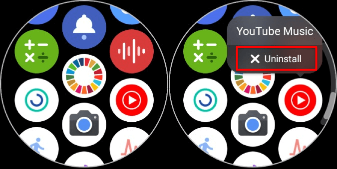 uninstall-apps-from-galaxy-watch-from-app-drawer 3 طرق لتثبيت التطبيقات وتحميلها الجانبي وإلغاء تثبيتها على Samsung Galaxy Watch