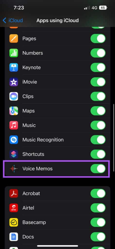 voice-memos-icloud-settings-iphone-473x1024-1-473x1024 أفضل 5 طرق لإصلاح عدم تسجيل الصوت في تطبيق Voice Memos على iPhone