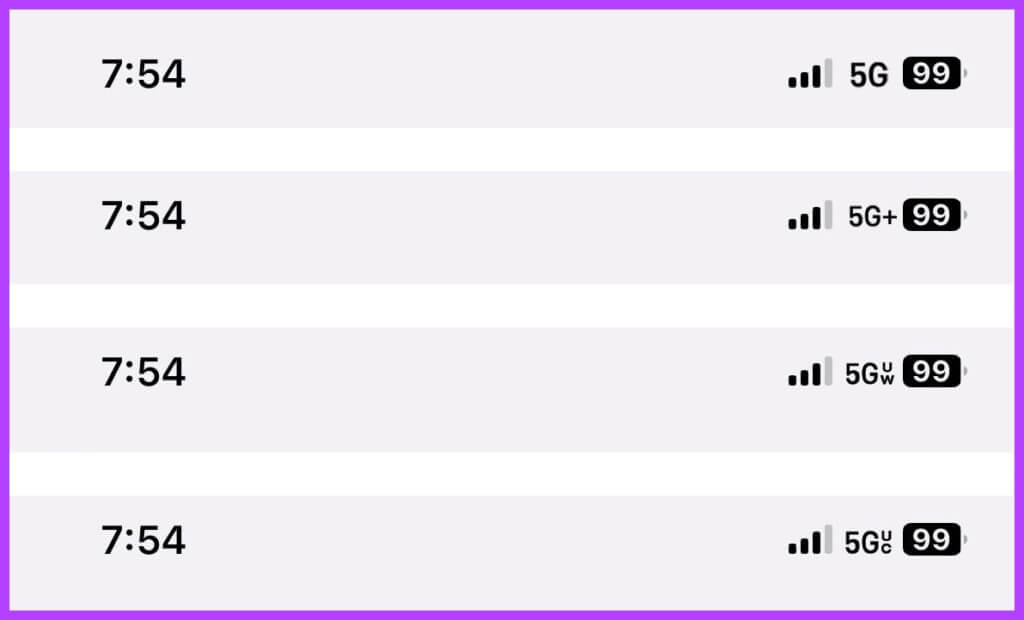 5G-Status-bar-icons-1024x620-1-1024x620 كيفية تشغيل أو إيقاف تشغيل 5G على iPhone وهل يجب عليك استخدامه