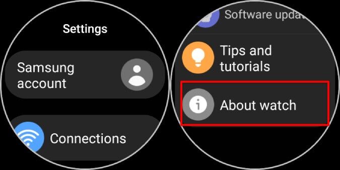 About-watch-option-on-Galaxy-Watch-Settings-675x338 كيف أعرف طراز Galaxy Watch الذي أمتلكه؟