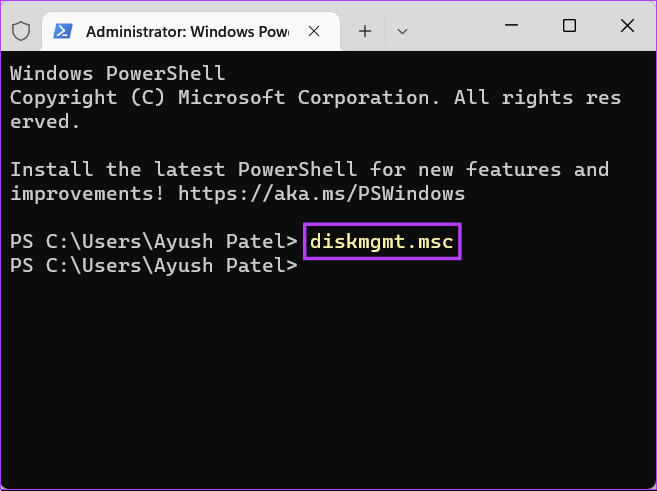 Access-Diskmgmt-Using-PowerShell أفضل 6 طرق لفتح إدارة الأقراص على نظامي التشغيل Windows 10 و Windows 11
