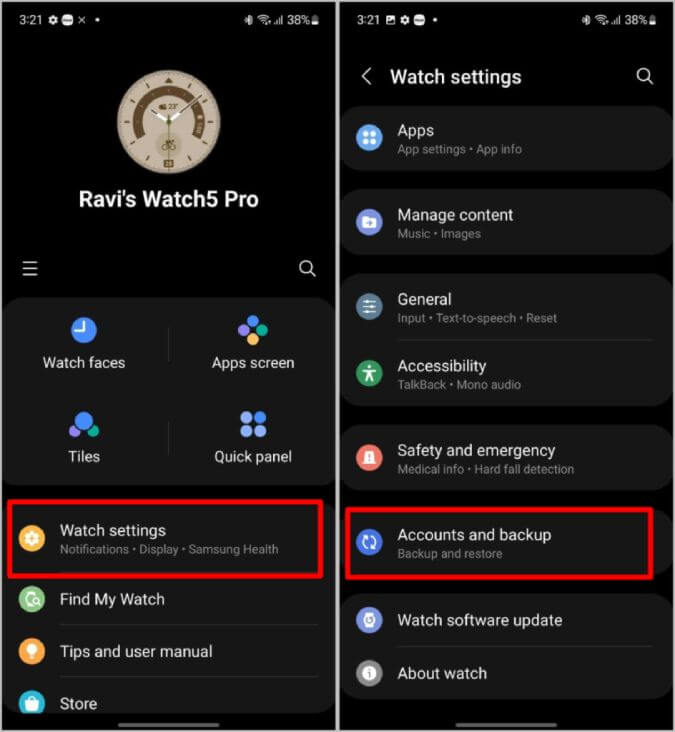 Accounts-and-backup-on-Galaxy-Wearable-app-2-944x1024-1-675x732 كيفية النسخ الاحتياطي وإعادة تعيين واستعادة Samsung Galaxy Watch