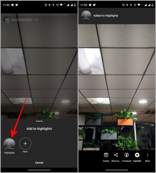 Adding-a-Story-to-a-Highlight كيفية إضافة قصة إلى النقاط البارزة على Instagram
