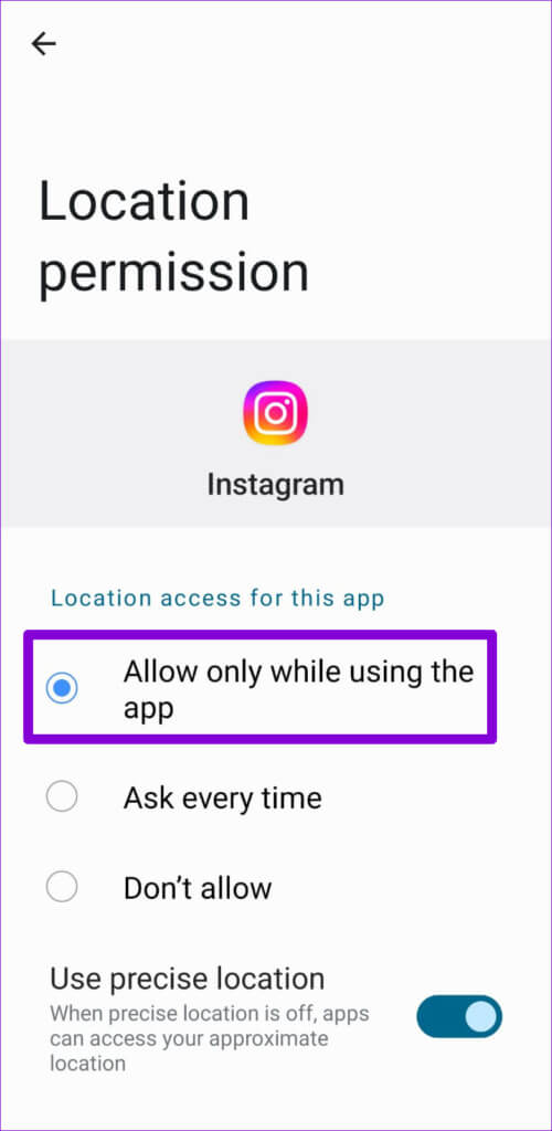 Allow-Location-Permission-for-Instagram-500x1024-1 أفضل 7 طرق لإصلاح عدم عمل الفلاتر والتأثيرات على Instagram