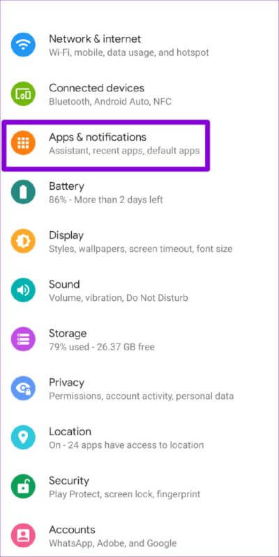 Apps notifications on Android 1 513x1024 1 - أفضل 7 طرق لإصلاح عدم عمل الإيماءات على Android
