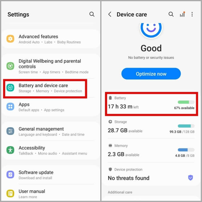 Battery-Settings-on-Samsung-Phone-1-675x675 أفضل 7 طرق لإصلاح  عدم عمل ميزة المشاركة السريعة على هواتف Samsung Galaxy