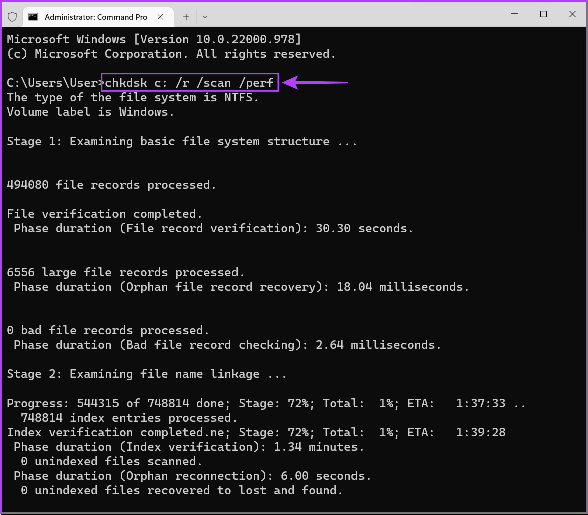 CHKDSK-1-1 أفضل 3 طرق لتشغيل أداة التحقق من القرص على Windows 11
