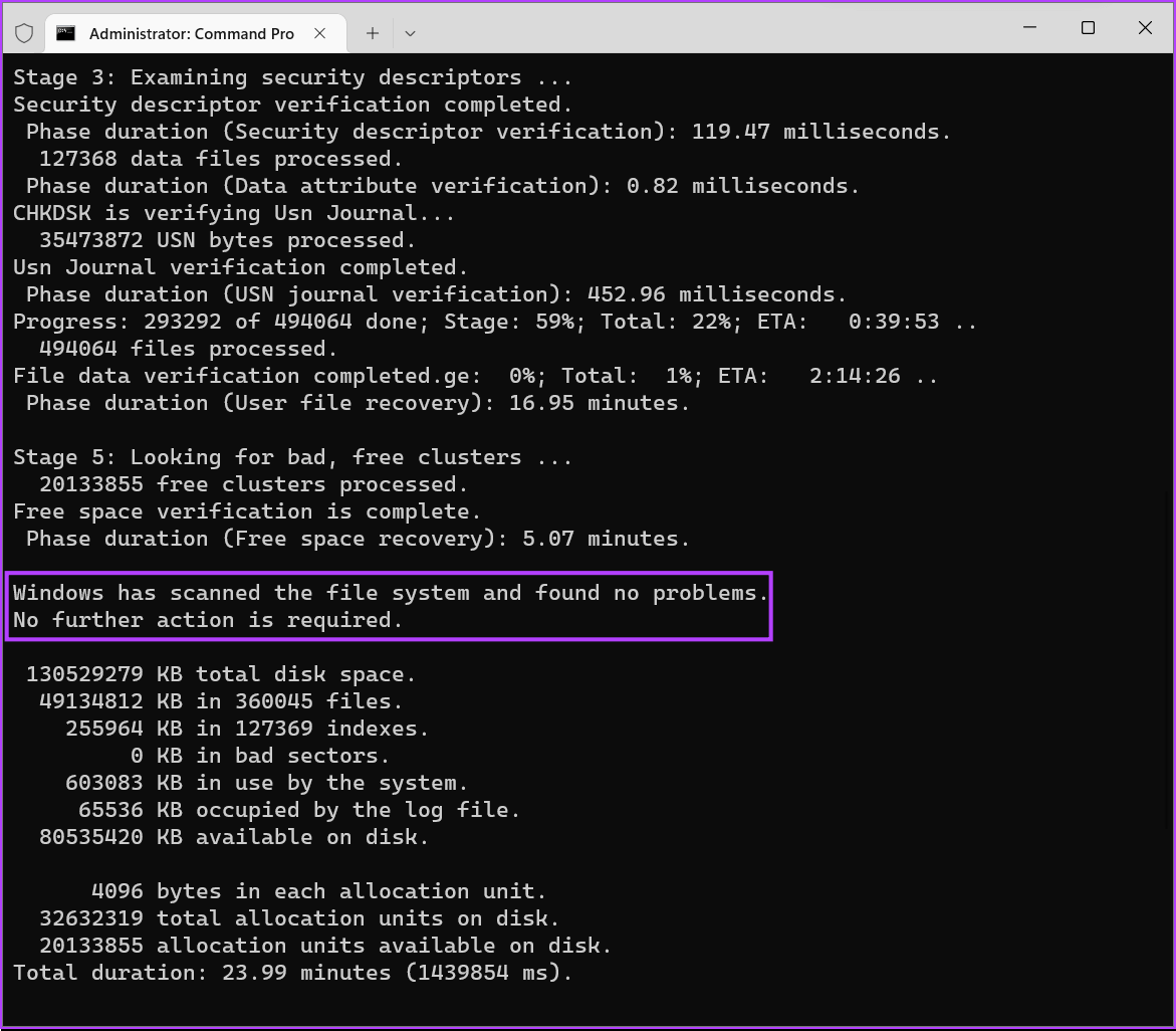 CHKDSK-2-1 أفضل 3 طرق لتشغيل أداة التحقق من القرص على Windows 11