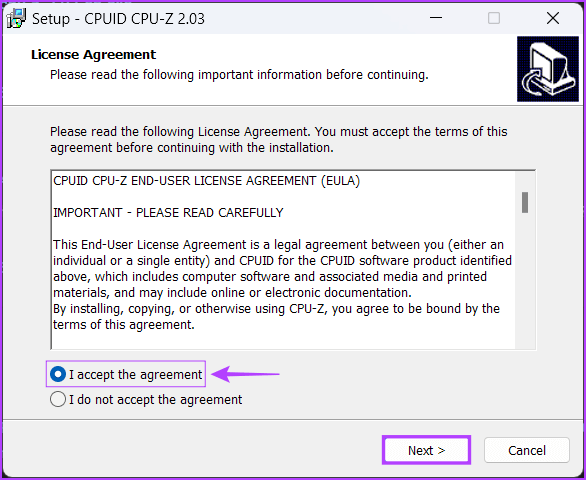 CPU-Z-Installer أفضل 4 طرق للتحقق من سعة ذاكرة الوصول العشوائي للفيديو VRAM على Windows 11