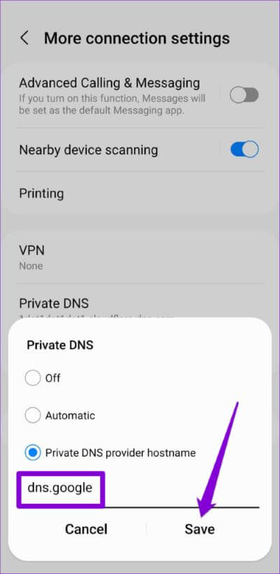 Change-DNS-Server-on-Android-12-1-500x1024-1 أفضل 8 طرق لإصلاح مشكلات اتصال Discord على Android و iPhone