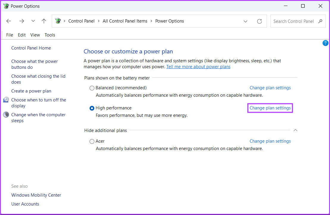 Change-Plan-Settings كيفية تصدير أو استيراد خطط الطاقة على Windows 11