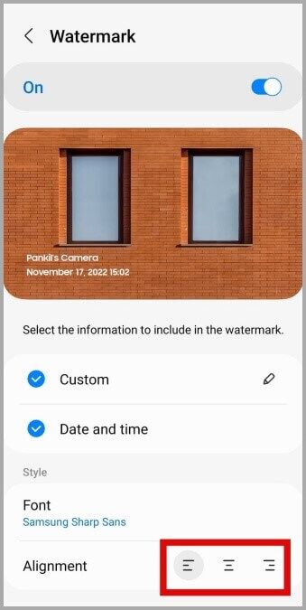 Change-Watermark-Alignment-in-Samsung-Camera-App-1-339x675 كيفية استخدام العلامة المائية للصور على هواتف Samsung Galaxy