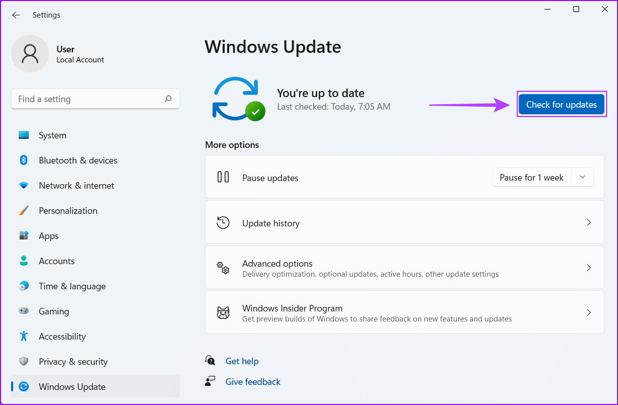 Check-for-updates أفضل 8 طرق لإصلاح الملفات الفاسدة و التالفة على نظام التشغيل Windows 11