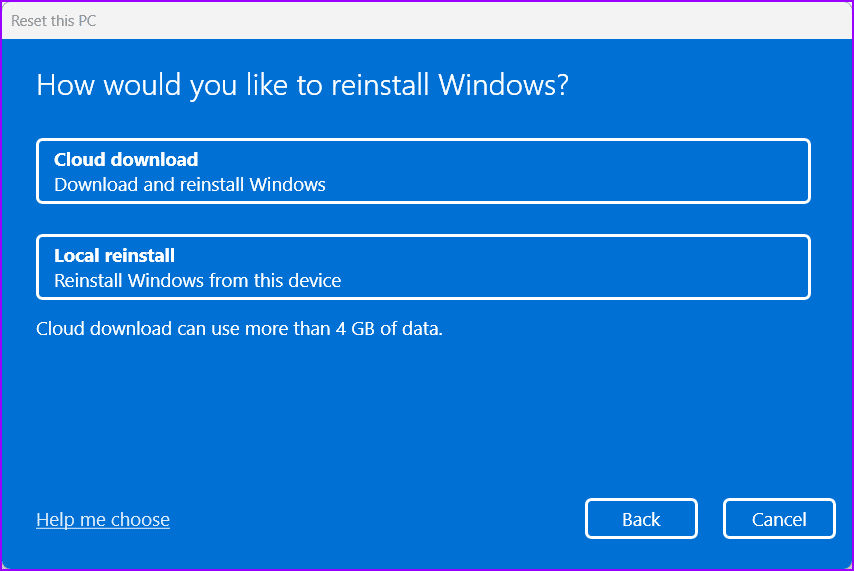 Choose-The-Relevant-Option-1 أفضل 8 طرق لإصلاح الملفات الفاسدة و التالفة على نظام التشغيل Windows 11