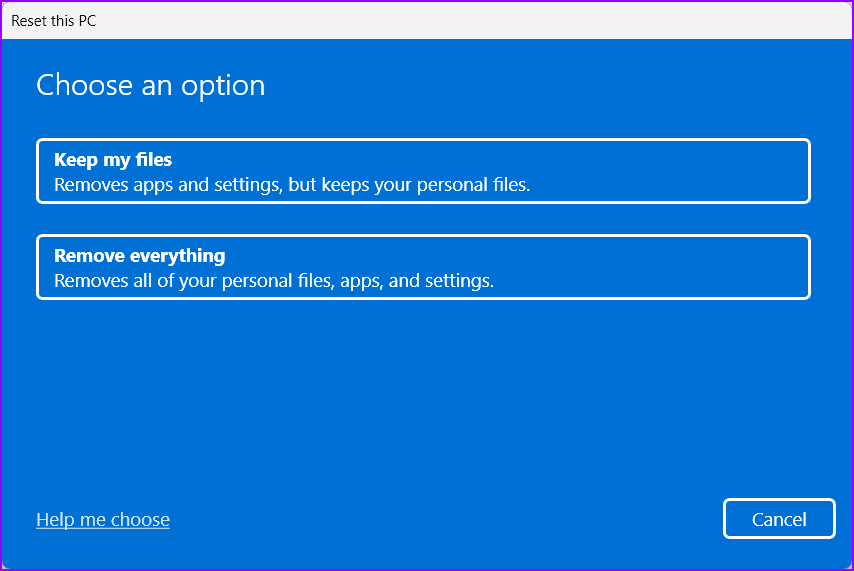 Choose-The-Relevant-Option أفضل 8 طرق لإصلاح الملفات الفاسدة و التالفة على نظام التشغيل Windows 11