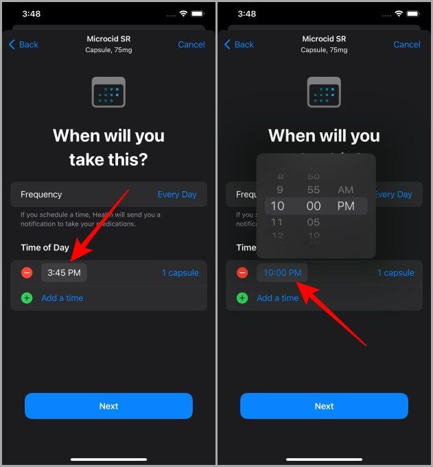 Choosing-a-Specific-Time-for-Meds-on-Apple-Health-1-631x681 كيفية إضافة الأدوية وتعيين تذكيرات لتطبيق Apple Health