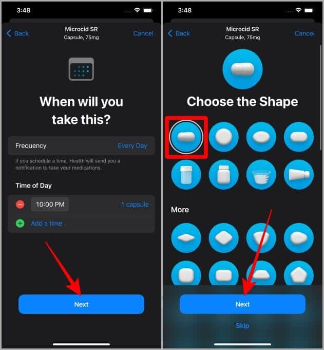 Choosing-the-Type-of-Medicine-on-Apple-Health-631x681 كيفية إضافة الأدوية وتعيين تذكيرات لتطبيق Apple Health